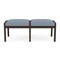 Lesro Lenox Wood 2 Seat Bench Wood Frame, Mocha, RS Rain Song Upholstery LW2001 - alternate 1